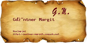 Güntner Margit névjegykártya